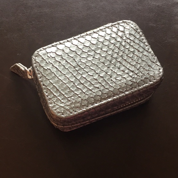 Trish McEvoy Handbags - Trish McEvoy Silver Mini Makeup Case